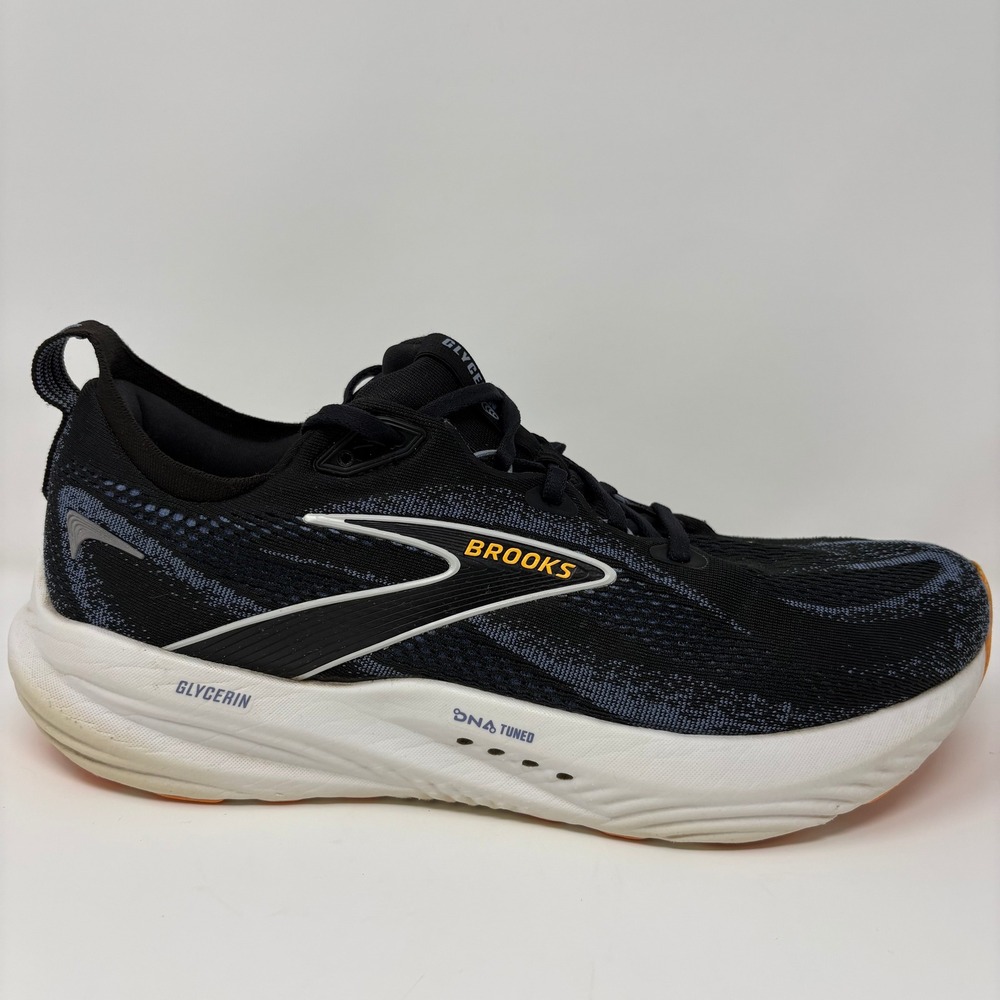Brooks Glycerin 22 Size 12 Men's Black Blue Athletic Running Shoes 1104451D013
